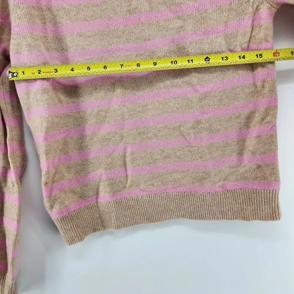 BNWT Boden Women's Small Camel Pink Stripe Fae Fair Isle Frilled Sweater - Picture 7 of 7